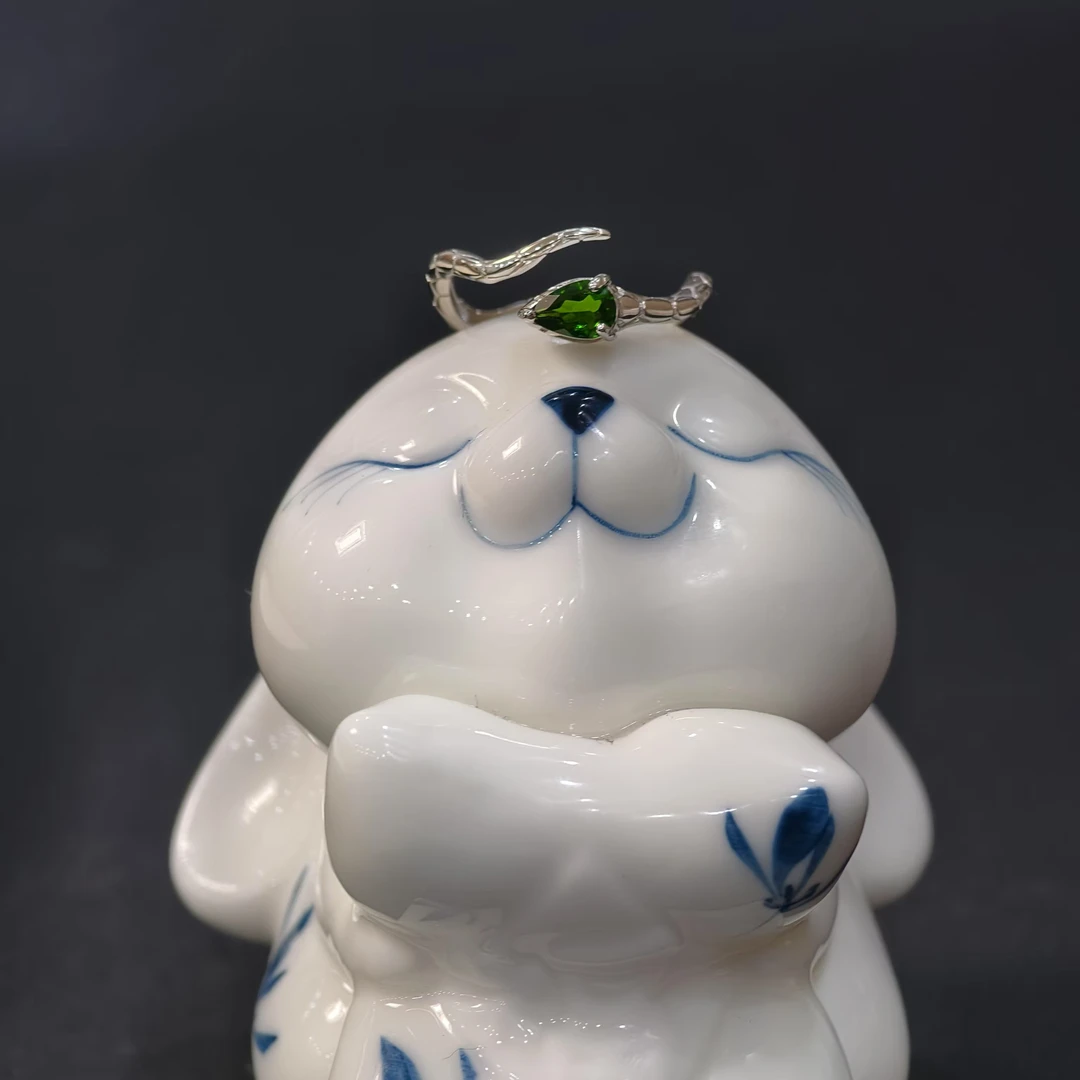 【降临】天然宝石透辉石蛇形银镶戒指Y543