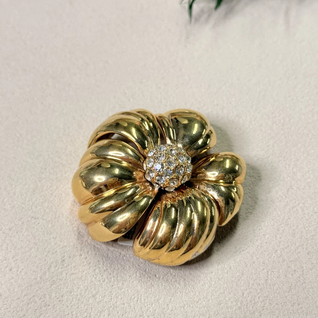 铜合金锆石胸针 【六六中古】孤品复古胸针gm0870