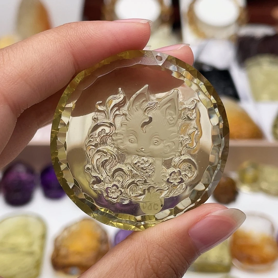 水晶颈饰未镶嵌定制吊坠狐狸