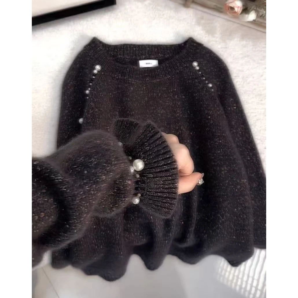 超好看穿搭2025秋冬季新款洋气高级感小众百搭圆领套头开衫毛衣女