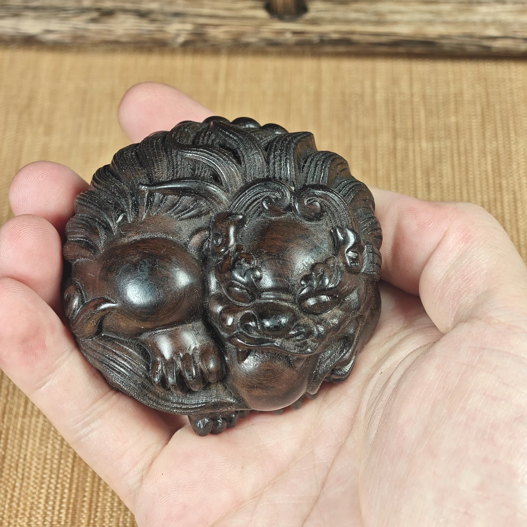 巴布亚贡木雕貔貅手把件精雕木质文玩精雕礼物工艺品手工装饰品