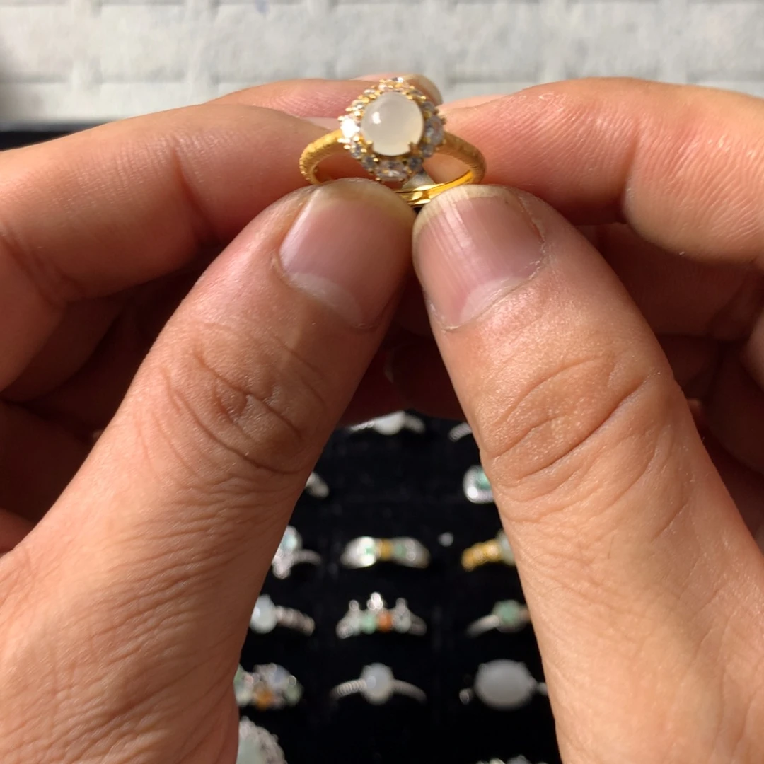 林***~翡翠银S925镶嵌戒指47