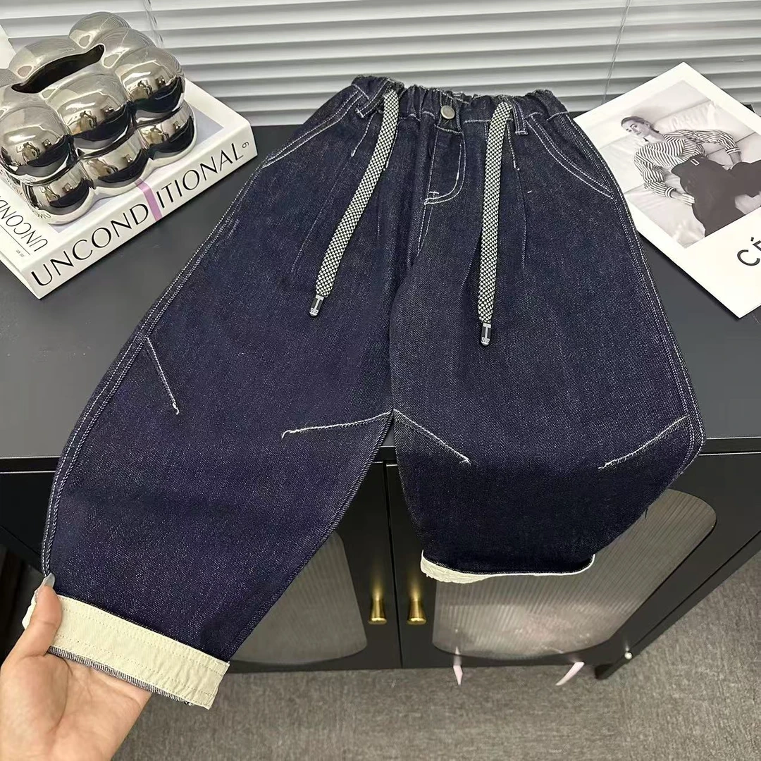 儿童水洗牛仔裤2025秋装男女童韩版时尚潮流秋季设计师款休闲长裤