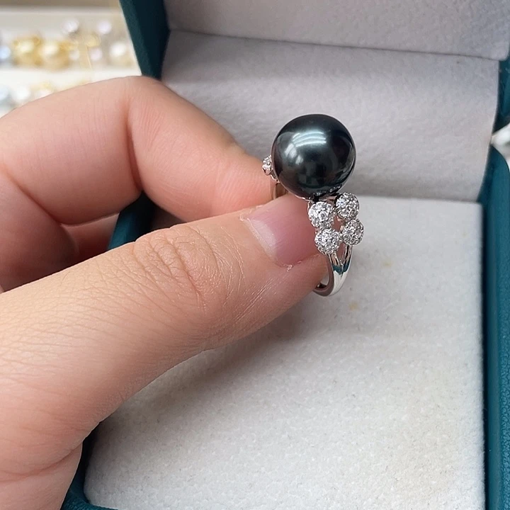海水珍珠戒指银S925镶嵌