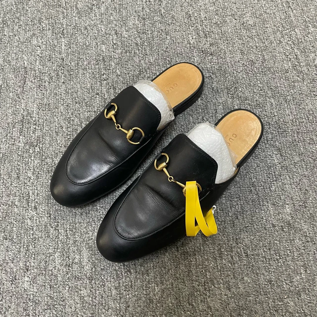95新 GUCCI/古驰 Princetown 徽标包头拖鞋  36码/8798