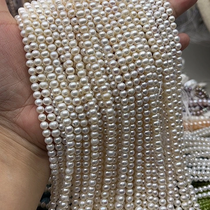 未镶嵌玛瑙/玉髓珠宝半成品一条5mm左右珍珠