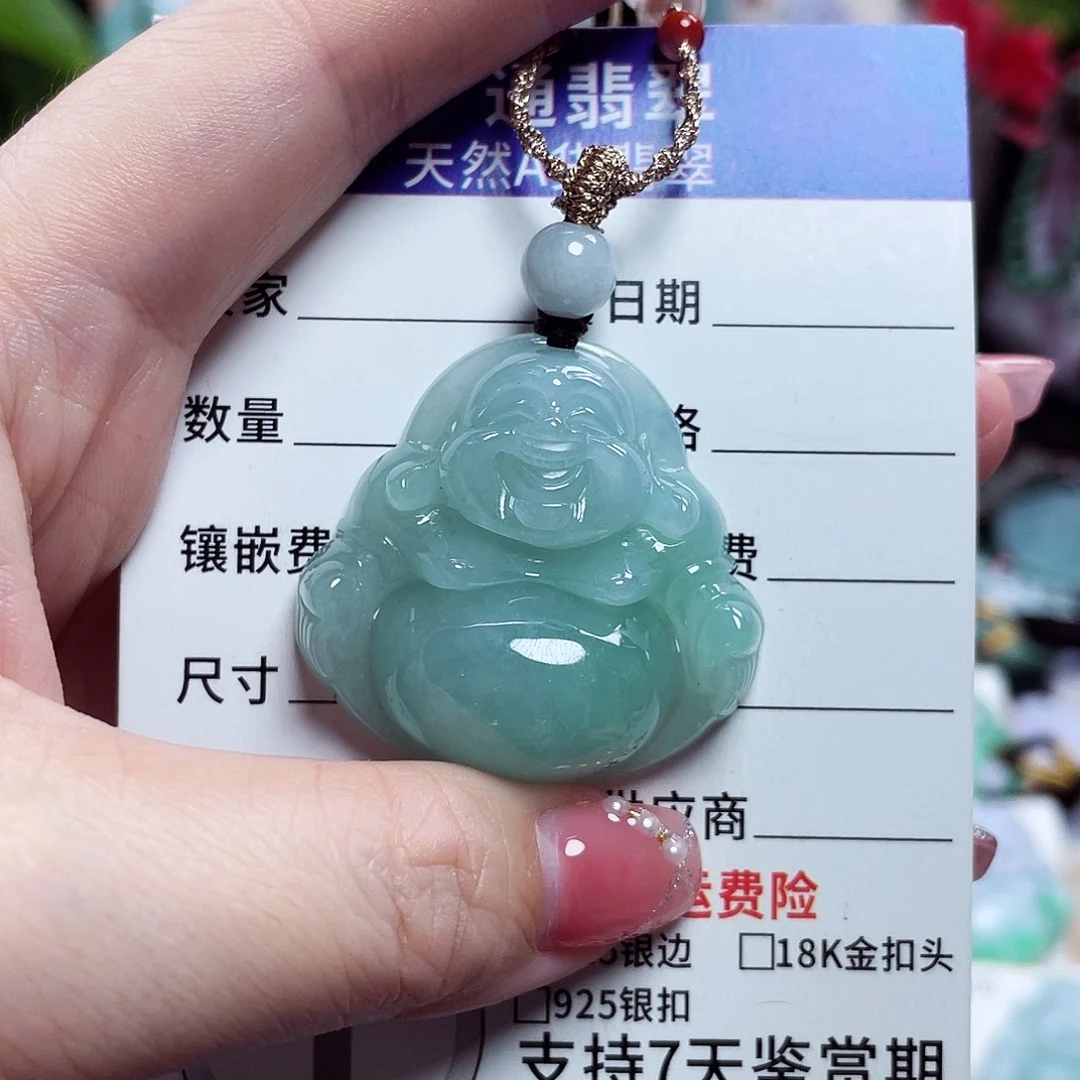 翡翠未镶嵌颈饰佛公08