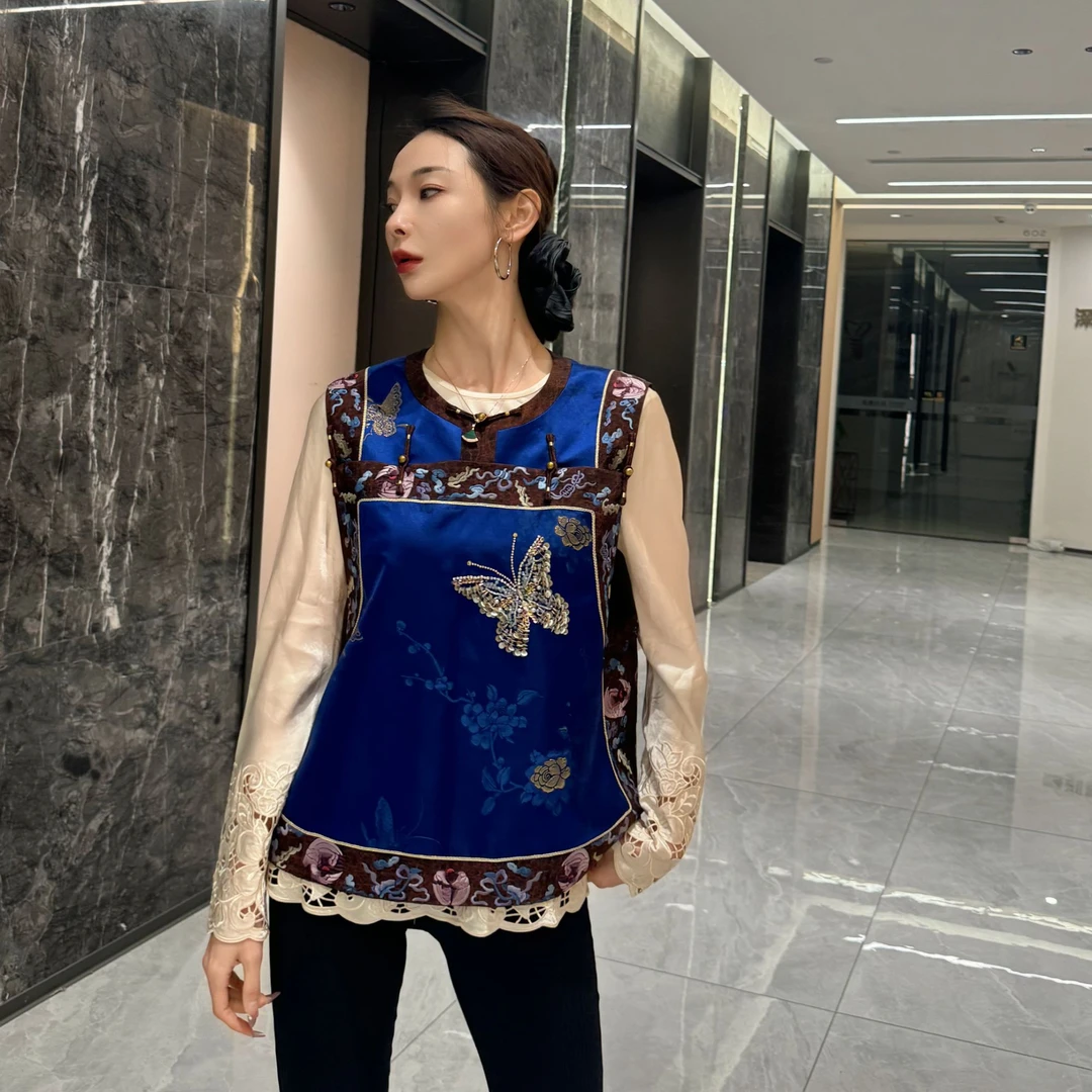 KK颜小新【花晨月夕】新中式国风刺绣时尚百搭显瘦宽松春秋马甲