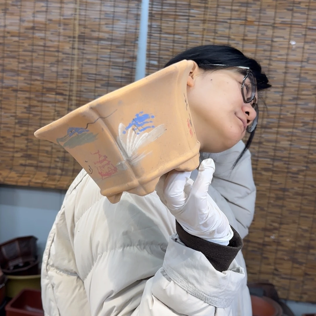 紫砂花盆紫砂口径瑕疵