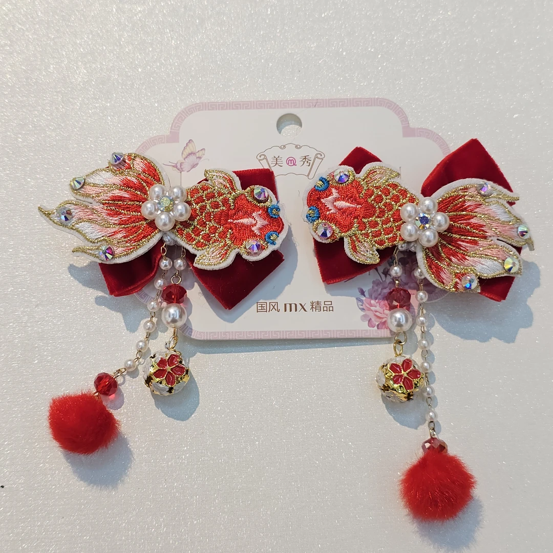 GF【MX-22219】国风精美压夹对夹儿童发圈可爱配饰发绳儿童发绳