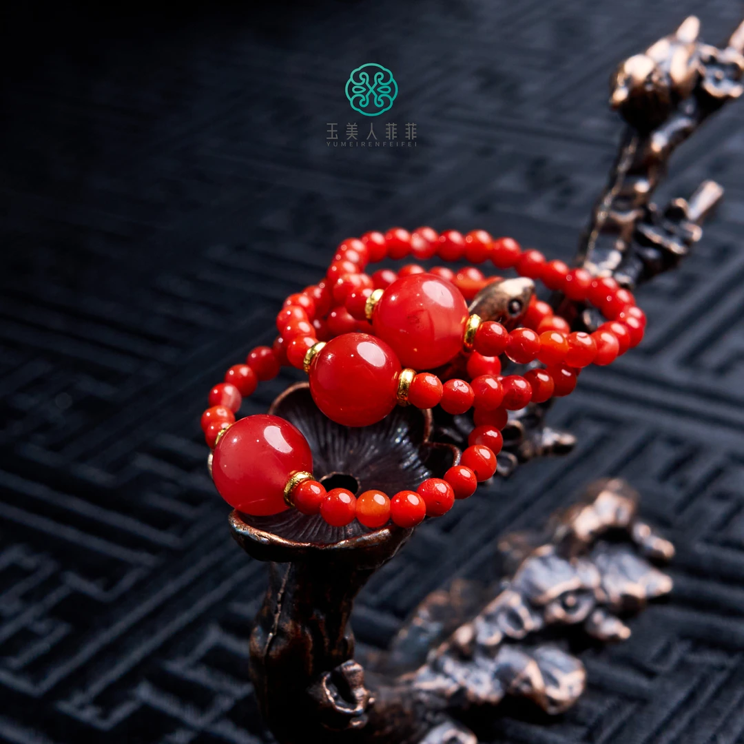 菲菲珠宝好*南红圆珠约2.5mm戒圈~多样性发一