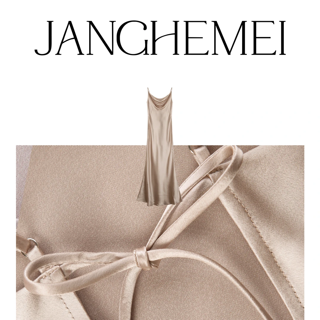 JANGHEMEI【缎面吊带连衣裙】醋酸修身长裙 L19429M42+L19432M42