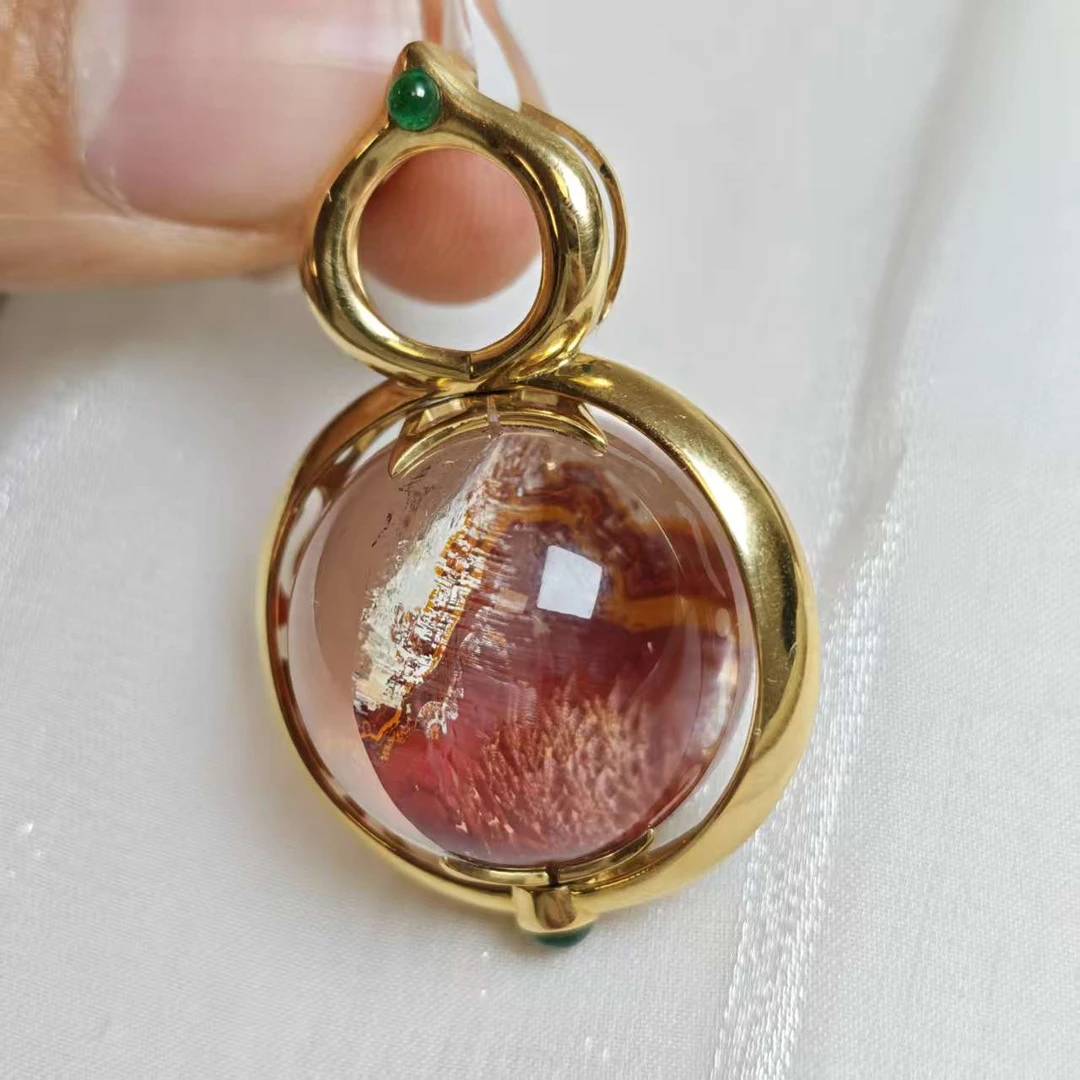 晶匠18K红胶花吊坠 编号H- JP55840