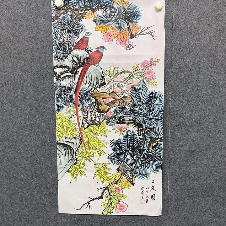 国画三尺花鸟一副