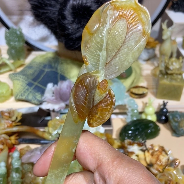 蛇纹石玉未镶嵌发饰