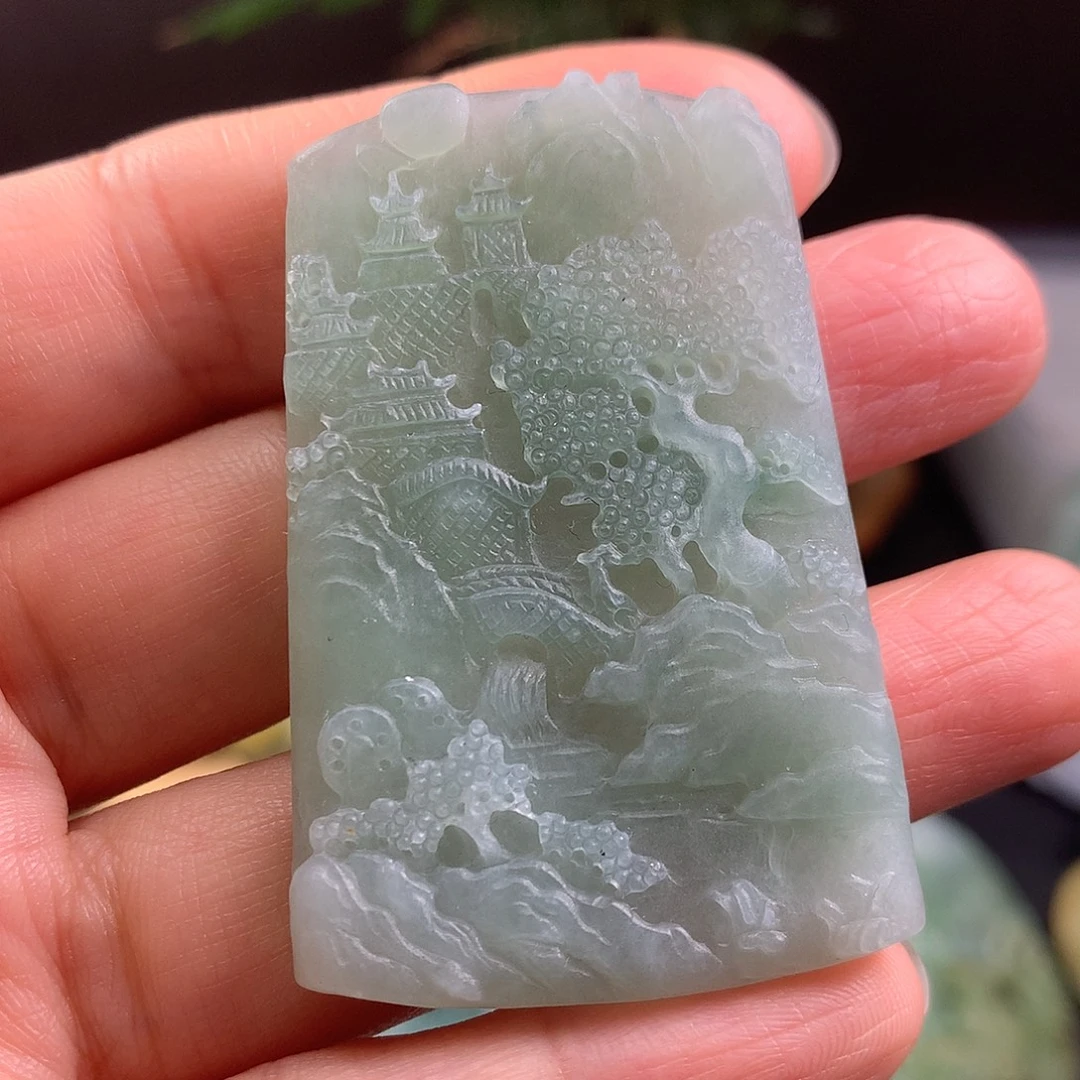 定制翡翠未镶嵌山水