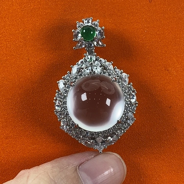 石英质玉银S925镶嵌颈饰