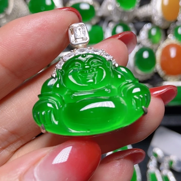 颈饰银S925镶嵌翡翠翡翠