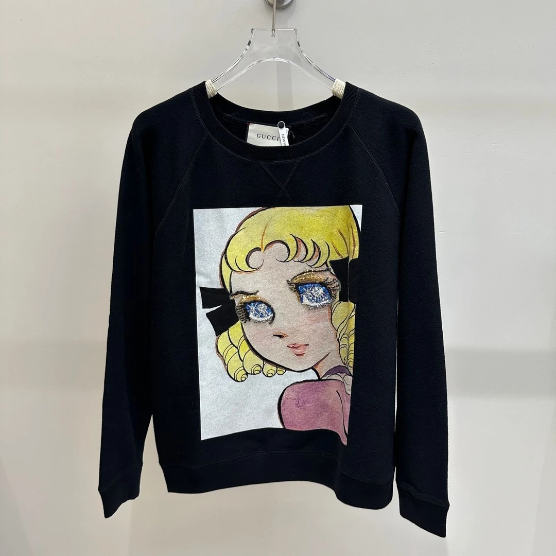 未使用 GUCCI/古驰 Gucci古驰 花仙子印花图案卫衣黑色M