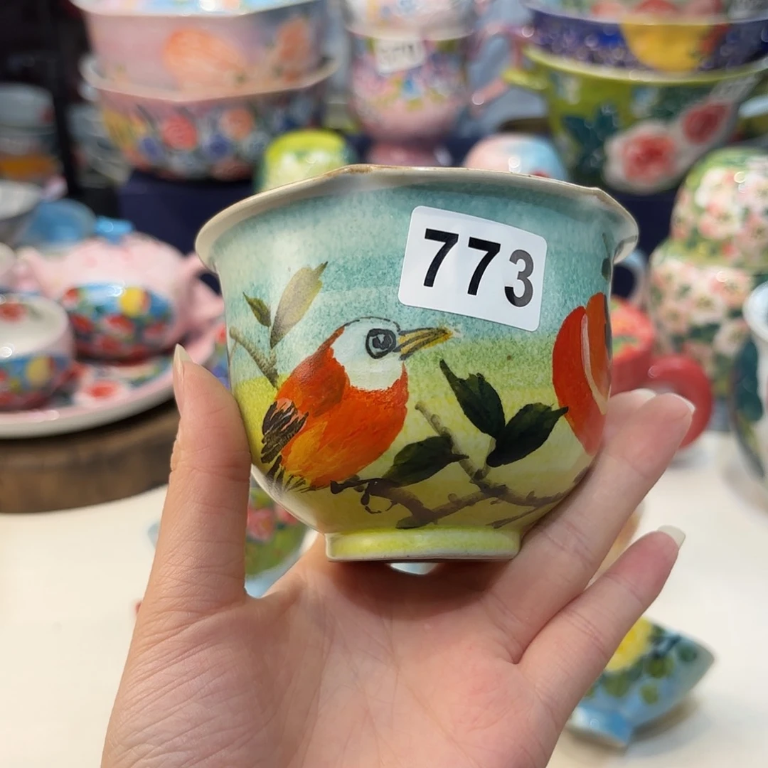 瓷片景德镇手绘高温釉下彩陶瓷茶具