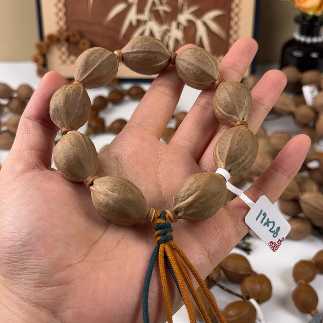 总***爸橄榄核手串原生态梅林铁核1928