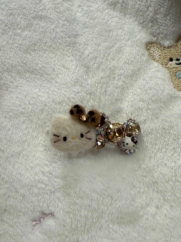 豹纹蝴蝶结宠物发夹顶夹马尔济斯