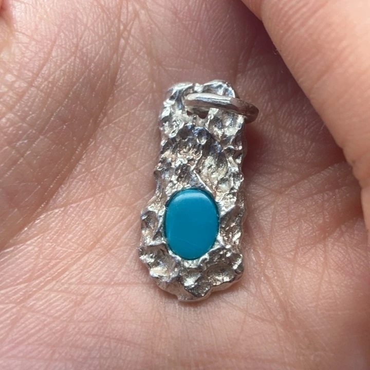 绿松石颈饰银S925镶嵌