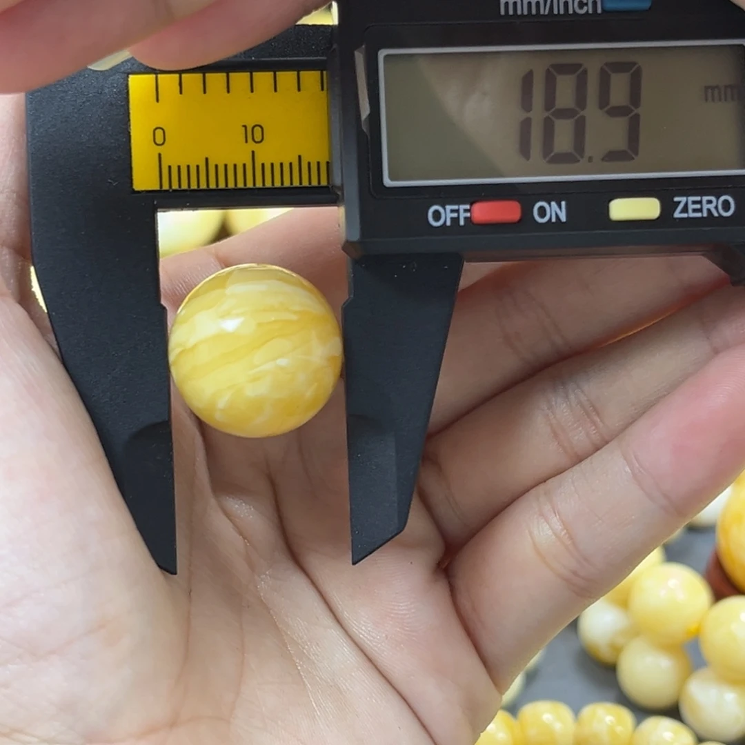 琥珀未镶嵌手串单珠圆珠