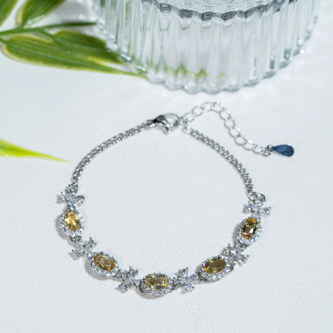 50630-SSYXCP11黄水晶手链主石尺寸4*6