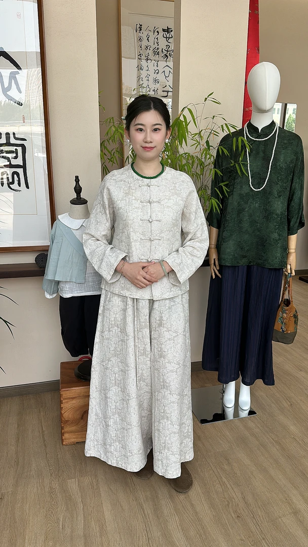 新中式国风提花短外套搭配春装