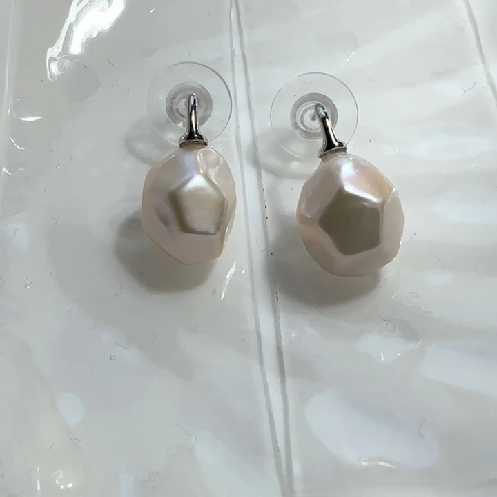 银S925镶嵌淡水珍珠耳饰
