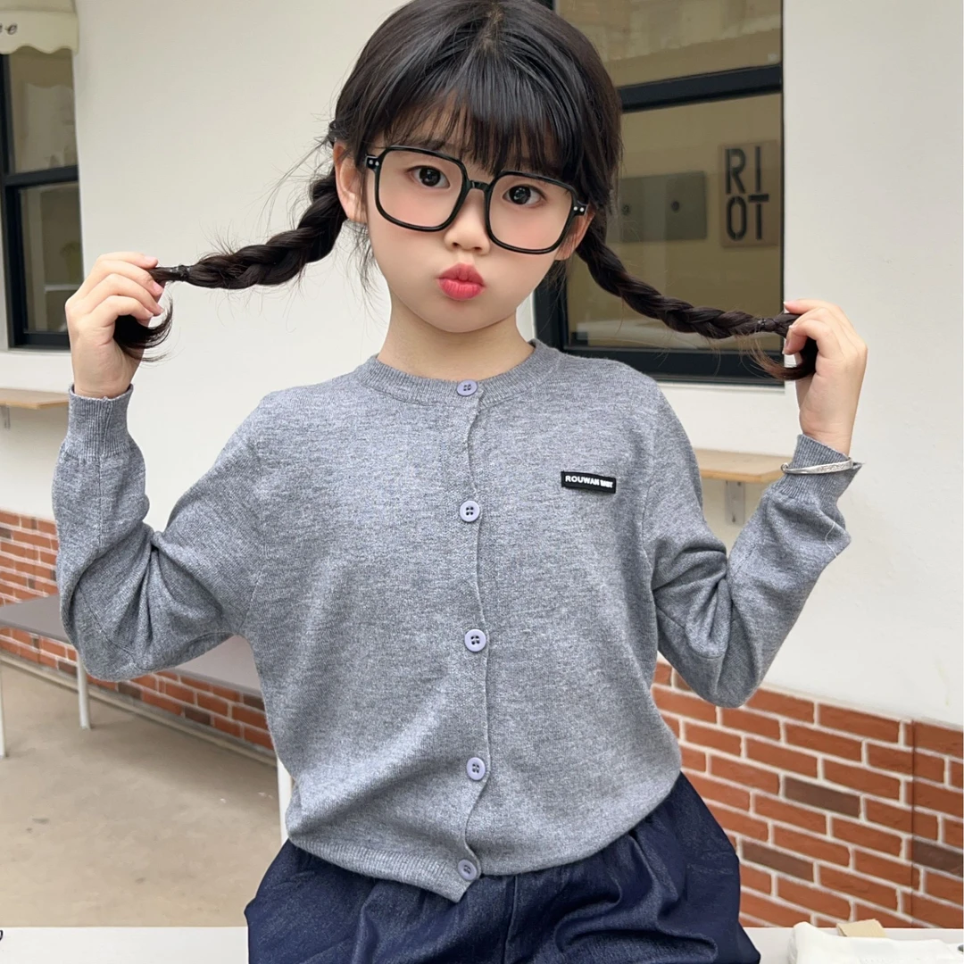 儿童外套毛衣针织开衫软糯春秋季男女童开衫防晒外套宝宝衫韩系