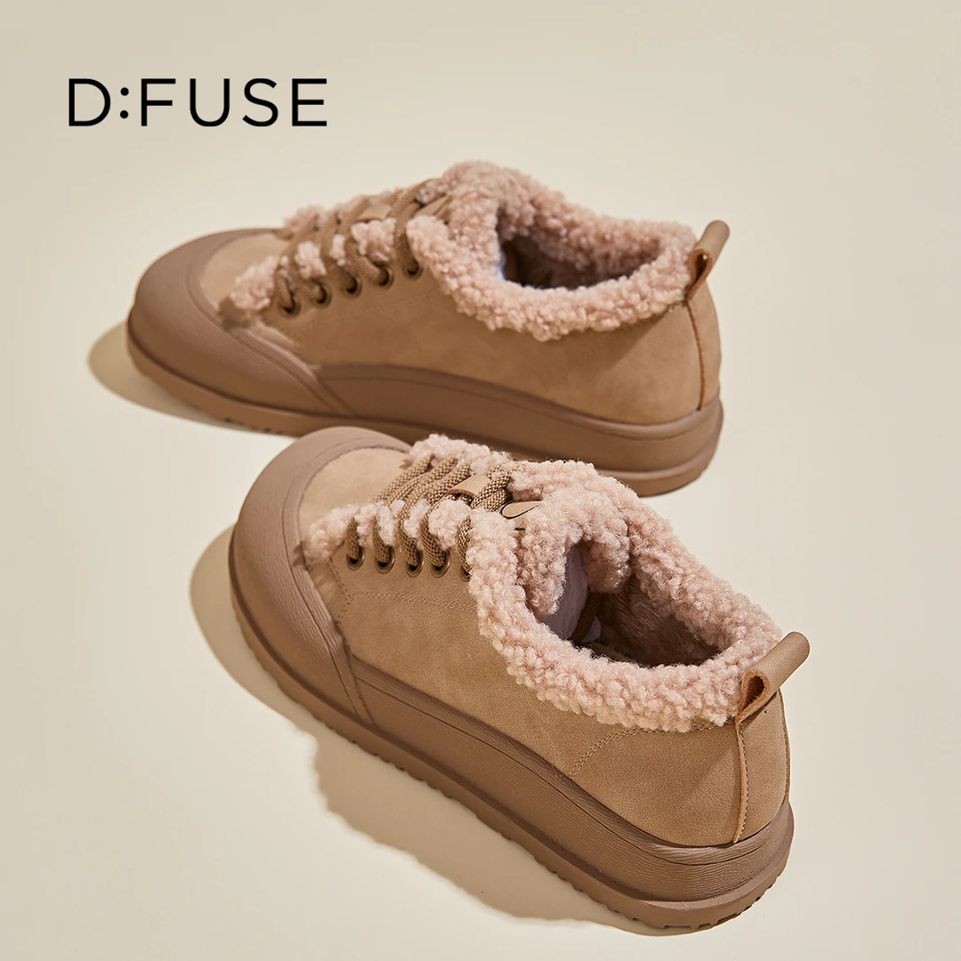 D:Fuse/迪芙斯新款软底加绒百搭女舒适休闲面包鞋