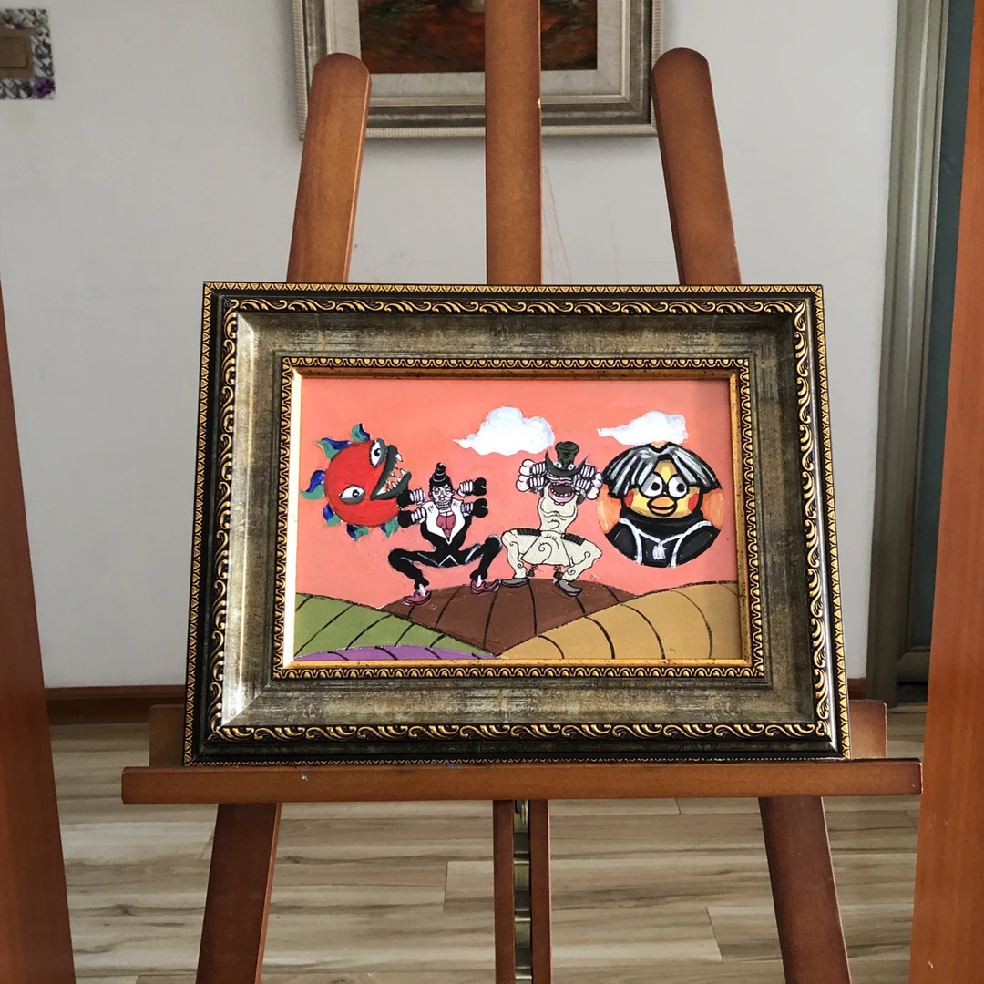 纯手绘油画风JOJO的奇妙冒险装饰画无框20×30厘米