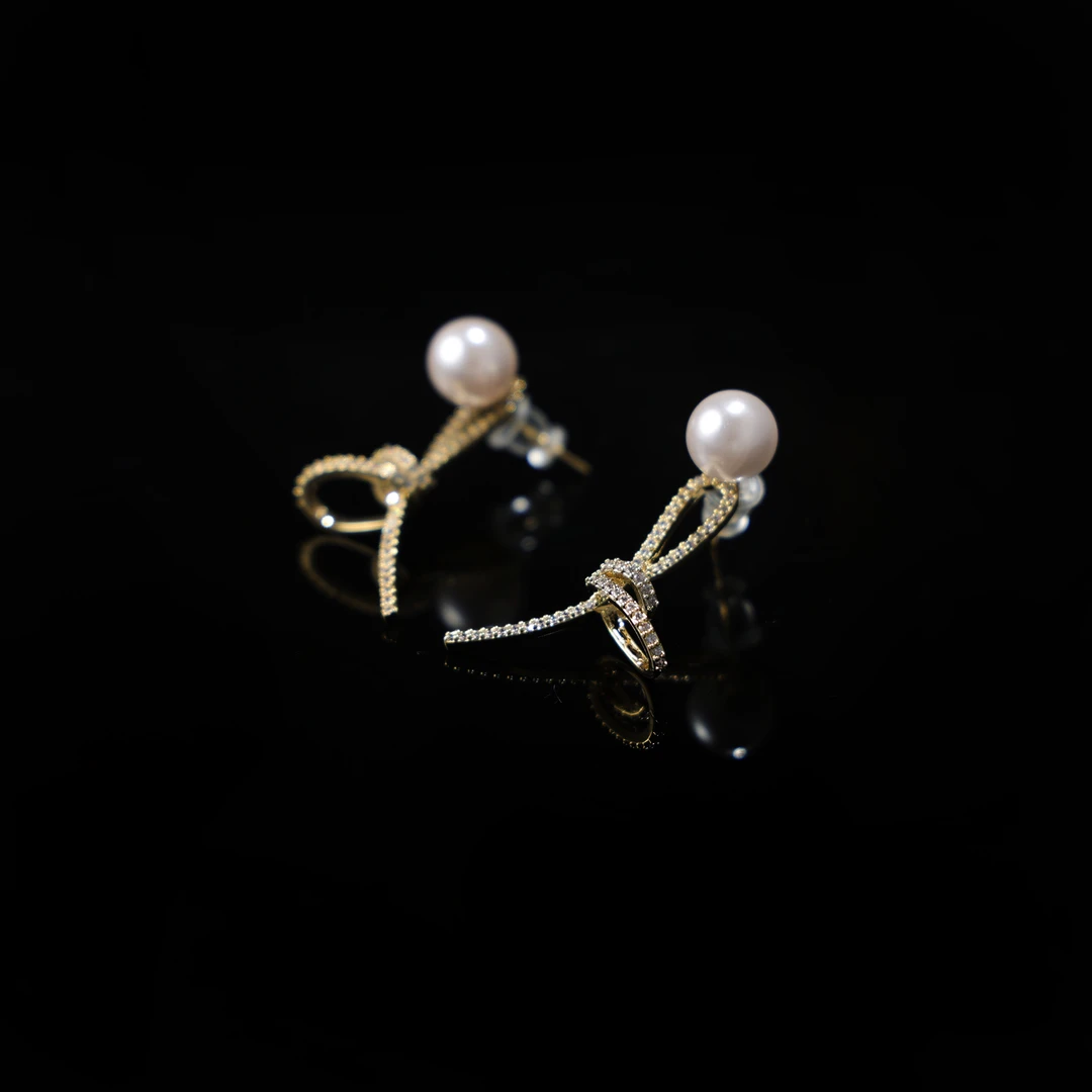 非金属耳饰 ES0555 蝴蝶结耳钉