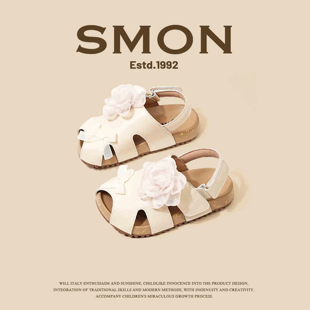 清仓书萌女童凉鞋夏季新款小女孩甜美公主鞋儿童鱼嘴沙滩鞋宝宝鞋