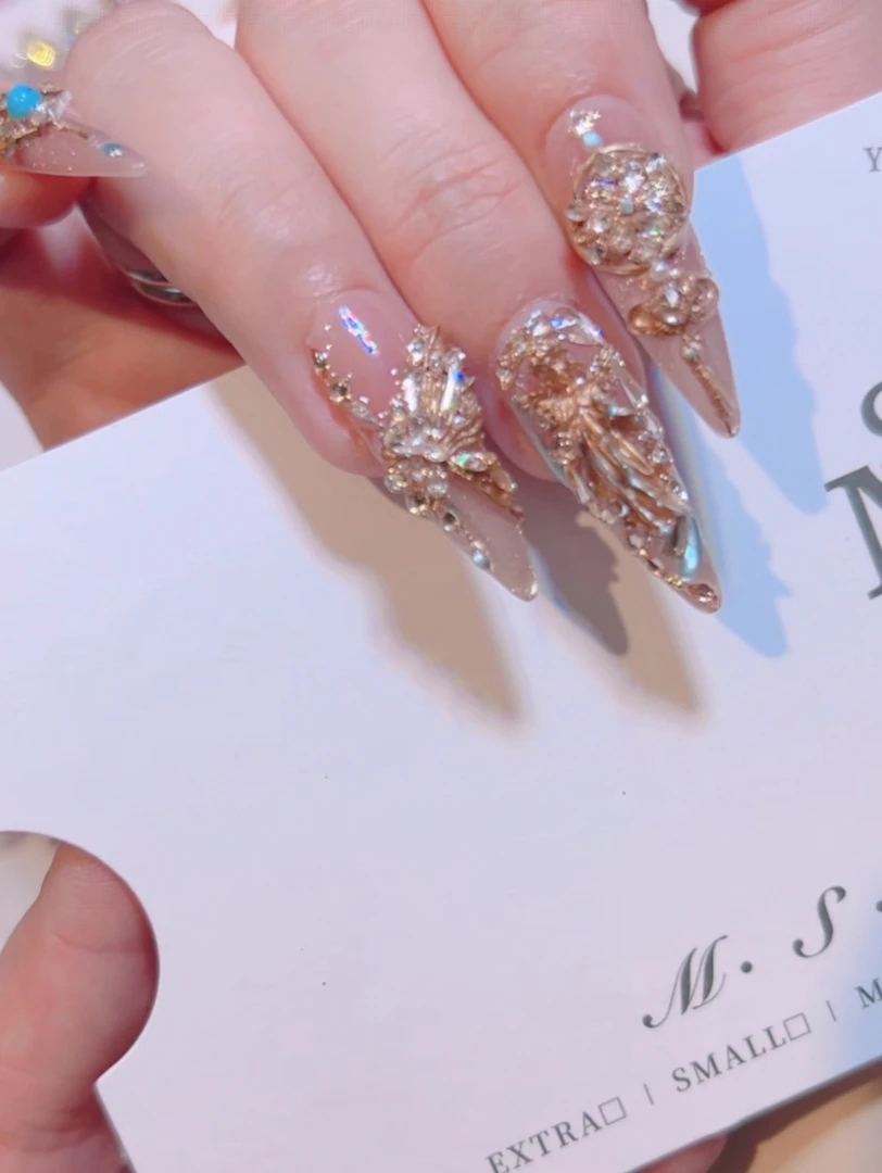 满饰纪|S448「」轻奢钻饰超闪穿戴甲手工穿戴甲堆钻