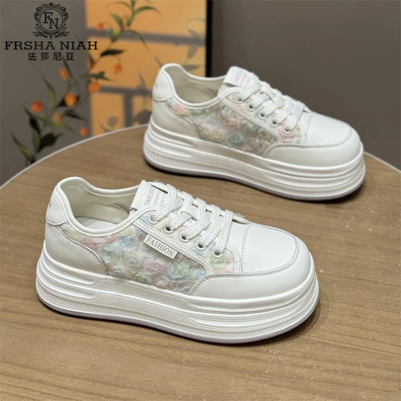 法莎尼亚小白鞋网红超火镂空2025新款夏季增高鞋网面透气厚底休闲