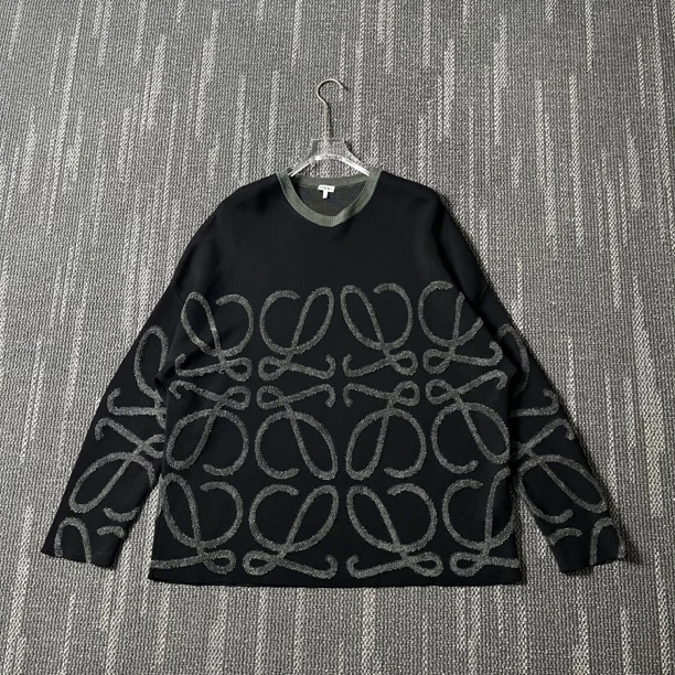 99新 LOEWE/罗意威 品牌植绒大logo圆领卫衣/XL码/1133
