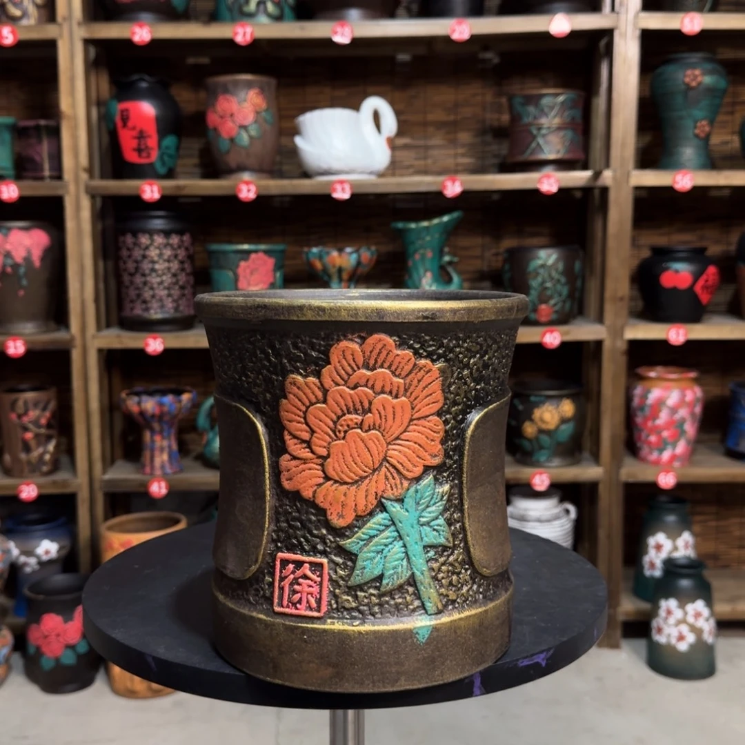 带孔高端浮雕花盆炸炸炸