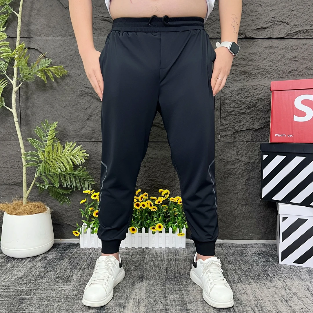 大码男装 夏季运动冰丝裤 男士加大薄款速干冰丝裤25307