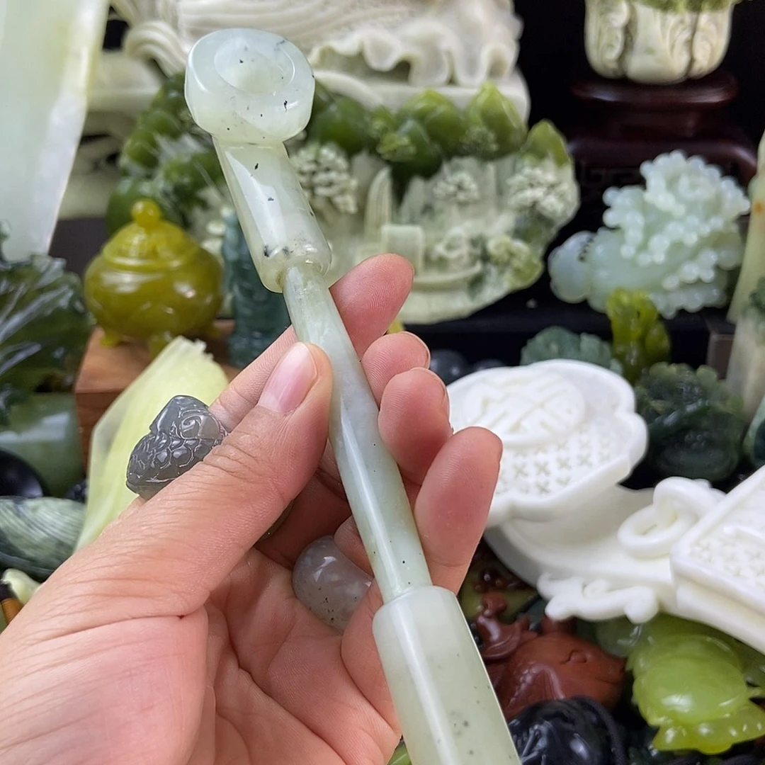 蛇纹石玉未镶嵌手把