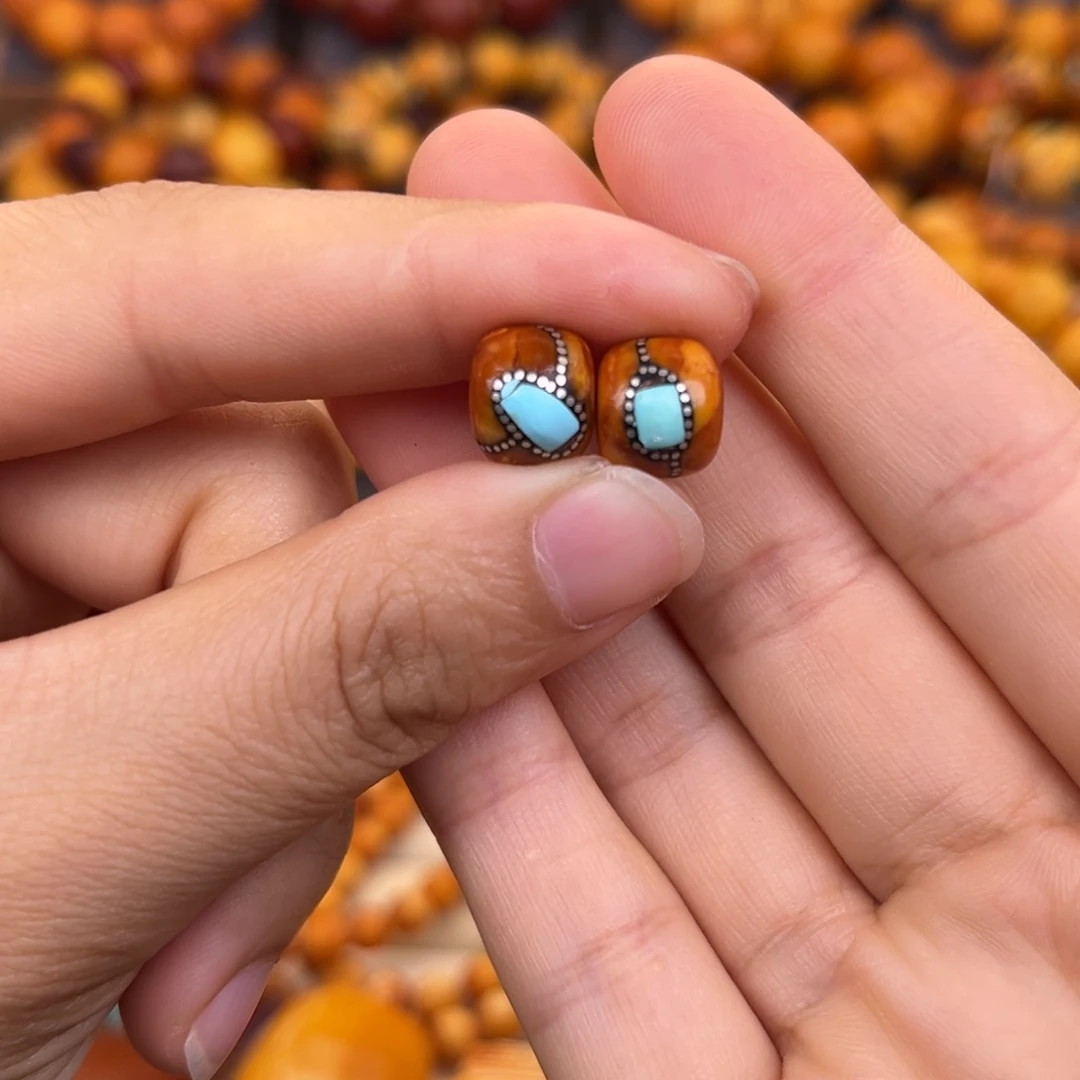 蜜蜡银S925镶嵌裸石