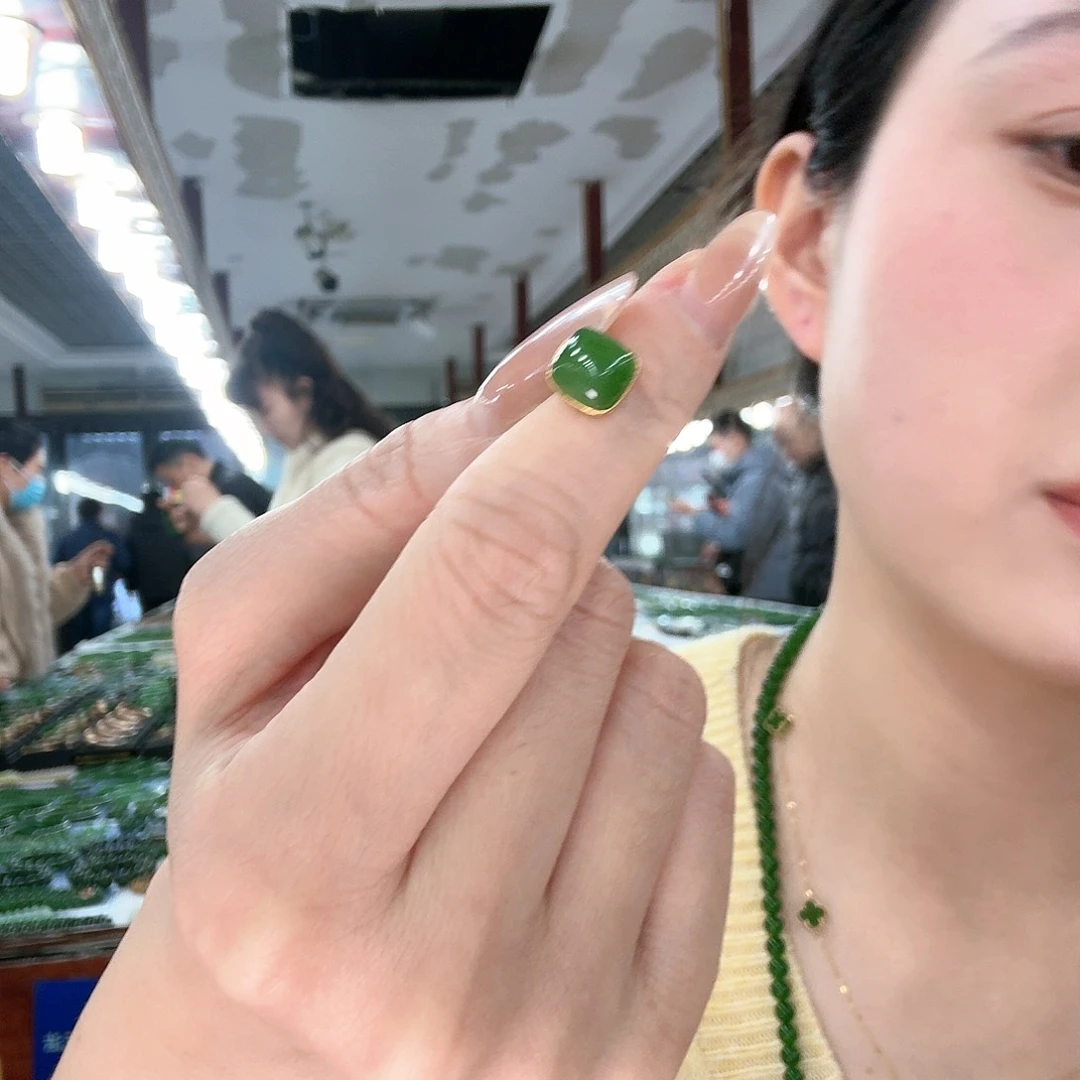 和田玉耳饰银S925镶嵌