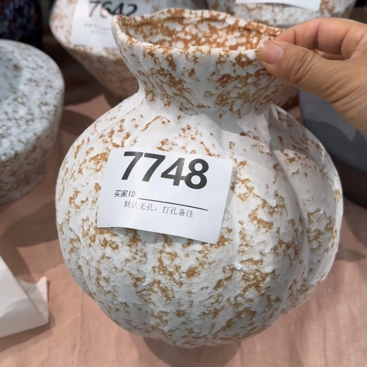 瓷片景德镇高温花器编码7748高23口8默认无孔