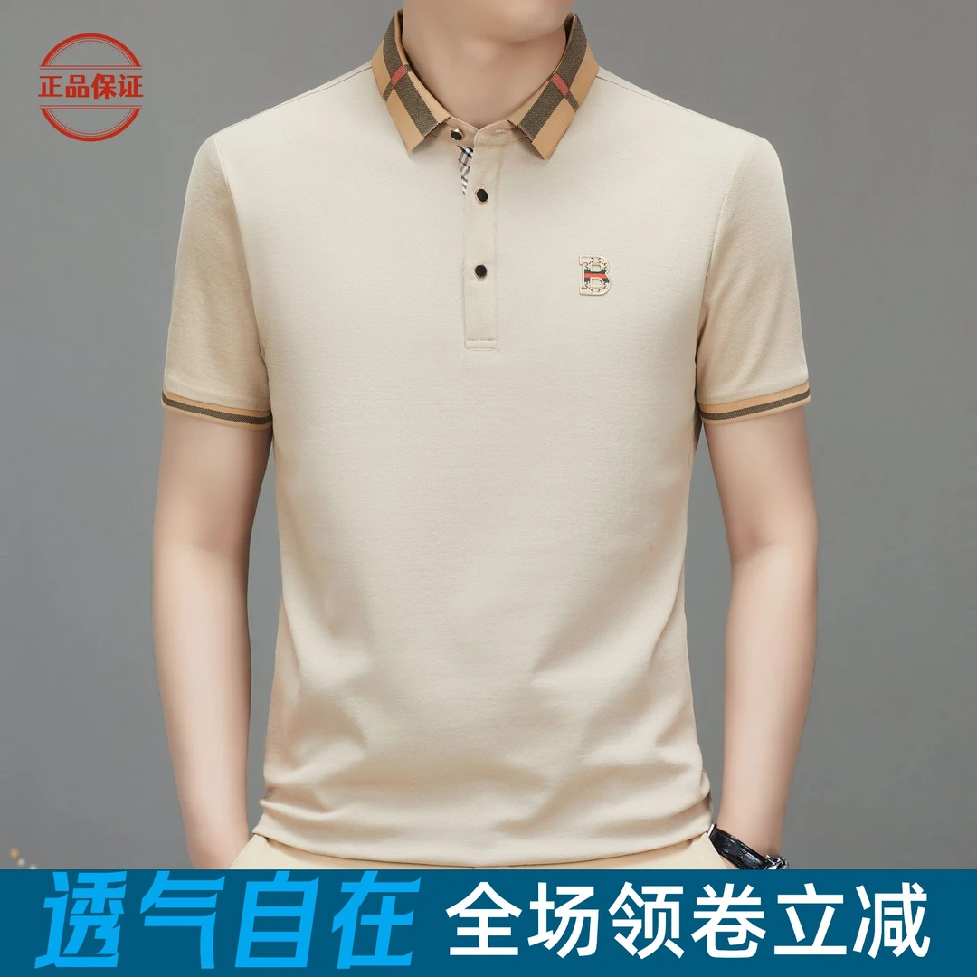 奥特莱斯【1折】轻奢级高端奢侈短袖polo衫男重磅痞帅t恤爸爸潮牌