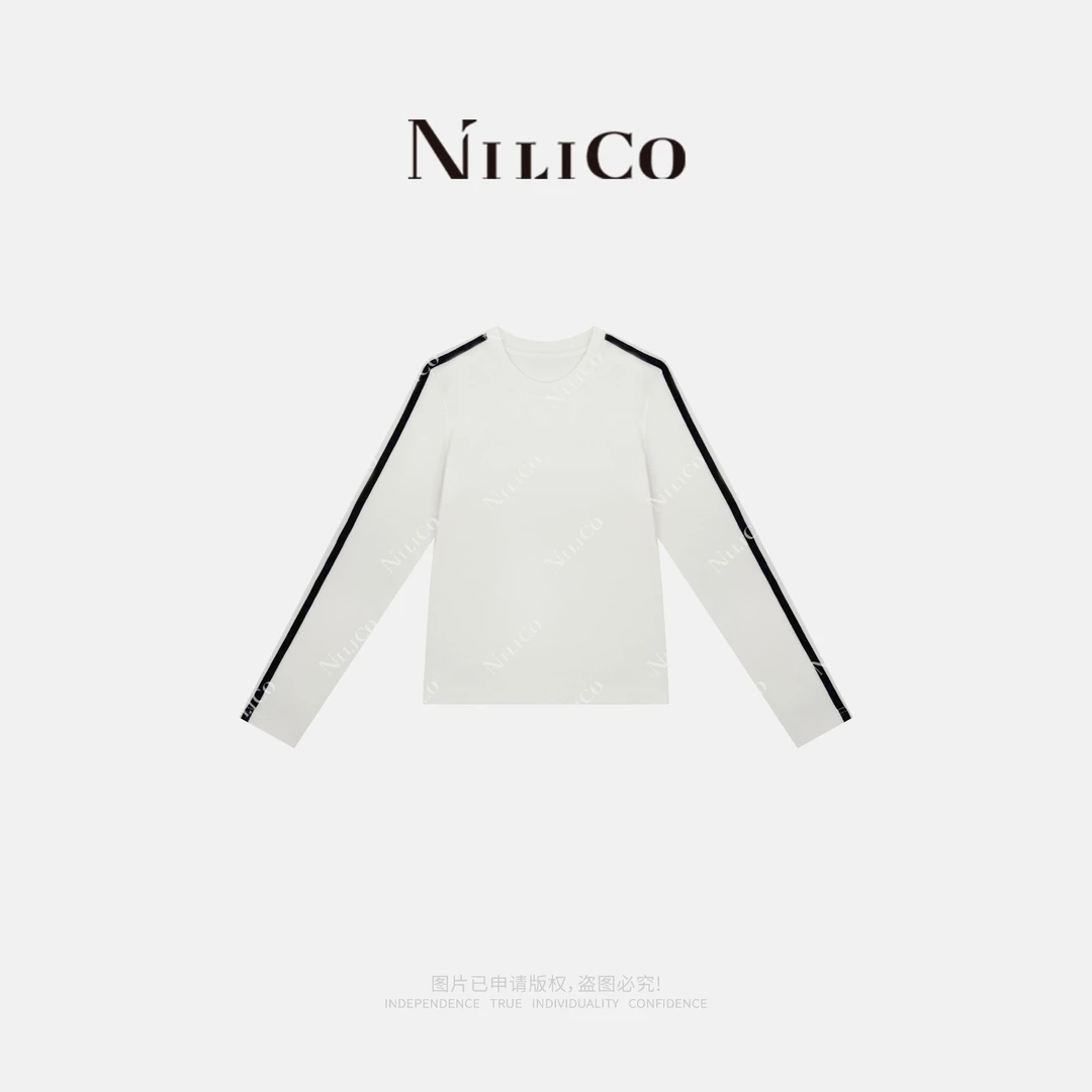 NILICO【青春π】青春活力范天丝羊毛运动风长袖女T恤