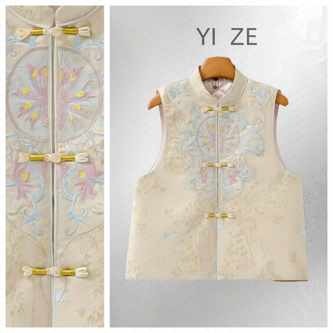 【奕泽严选】月光宝盒--新中式国风网红提花马甲盘口减龄复古马甲