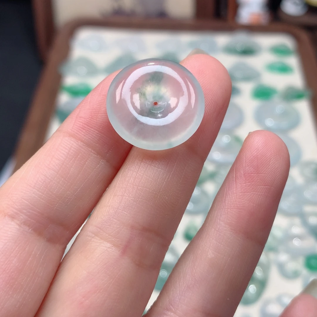 翡翠未镶嵌颈饰高冰飘花小平安扣