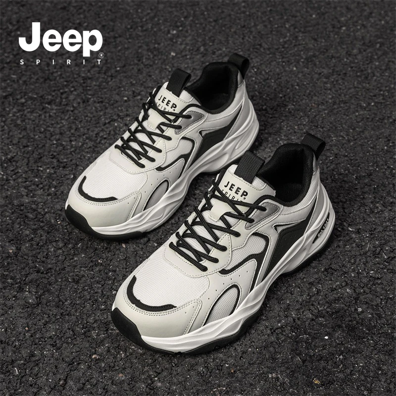 JEEPSPIRIT吉普2025秋季新款男鞋户外运动鞋干净感痞帅男生鞋子